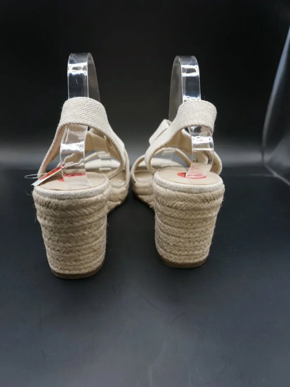 10 Lucky Brand Cliesa Women's Espadrille Wedge Sandals Natural Beige Canvas Jute